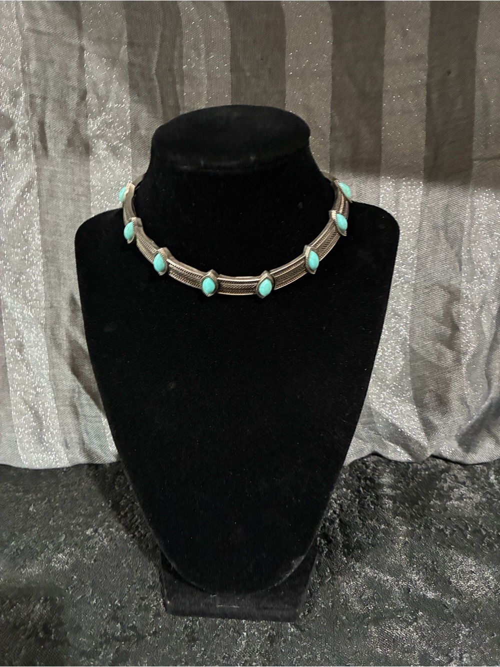 Bohemian Teardrop Turquoise Choker Necklace - Brand Unspecified